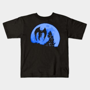 Moon Moth Blue Kids T-Shirt